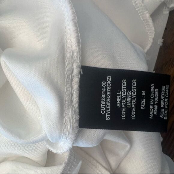 White ribbon overlay Trixx Clothing Co white babydoll sundress. Women’s size M. - Picture 7 of 8